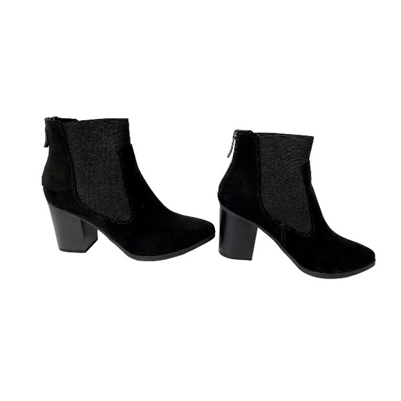 EUC Black Ankle Zip-Up Boot with Chunky Block Heel for Women. Size 8 - Picture 5 of 8